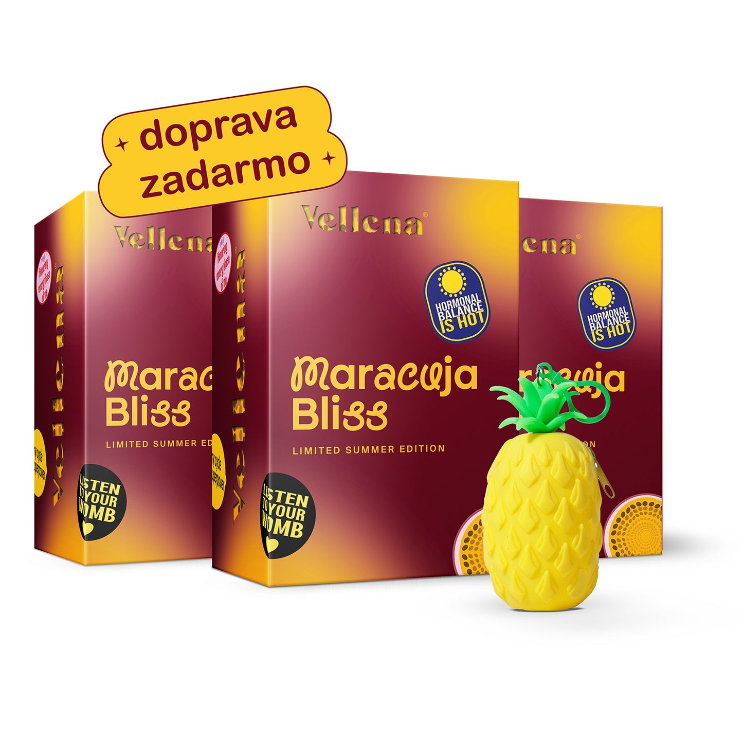 Ženské zdravie | Nápoj 3PACK + prívesok ZADARMO | Marakuja | Vellena