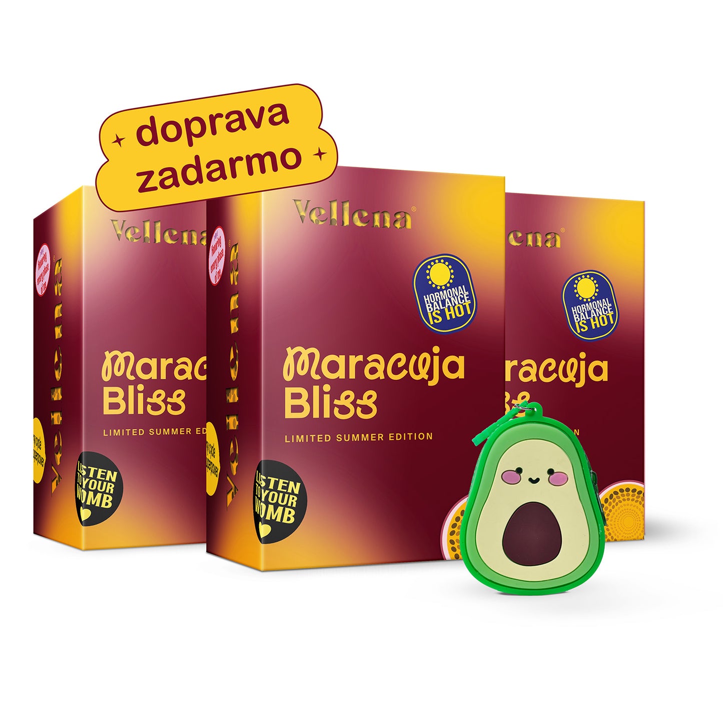 Ženské zdravie | Nápoj 3PACK + prívesok ZADARMO | Marakuja | Vellena