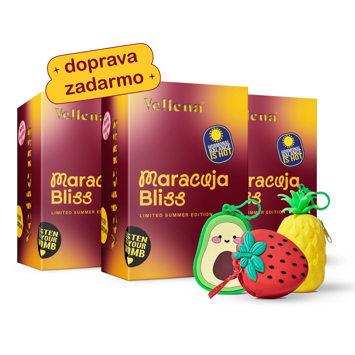 Ženské zdravie | Nápoj 3PACK + prívesok ZADARMO | Marakuja | Vellena