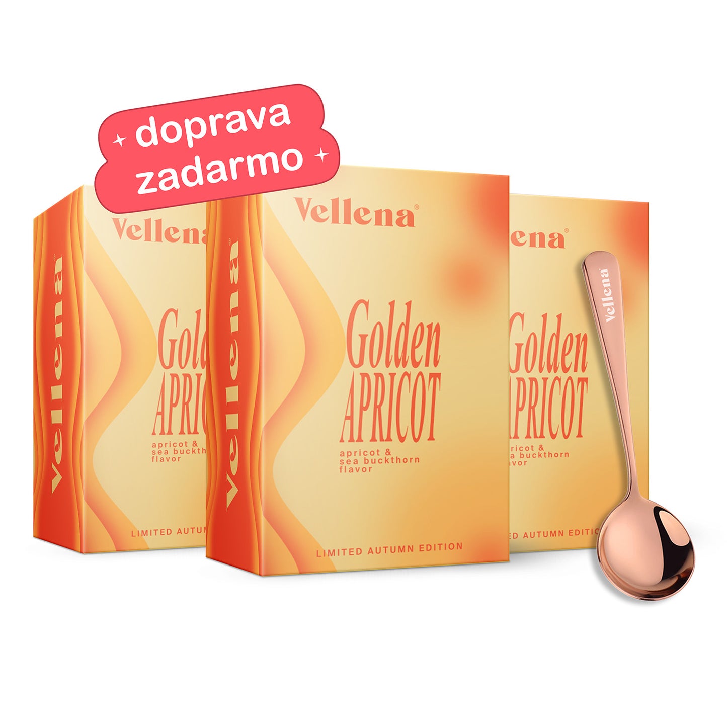 Ženské zdravie | Nápoj 3PACK + lyžička ZADARMO | Marhuľa & Rakytník | Vellena