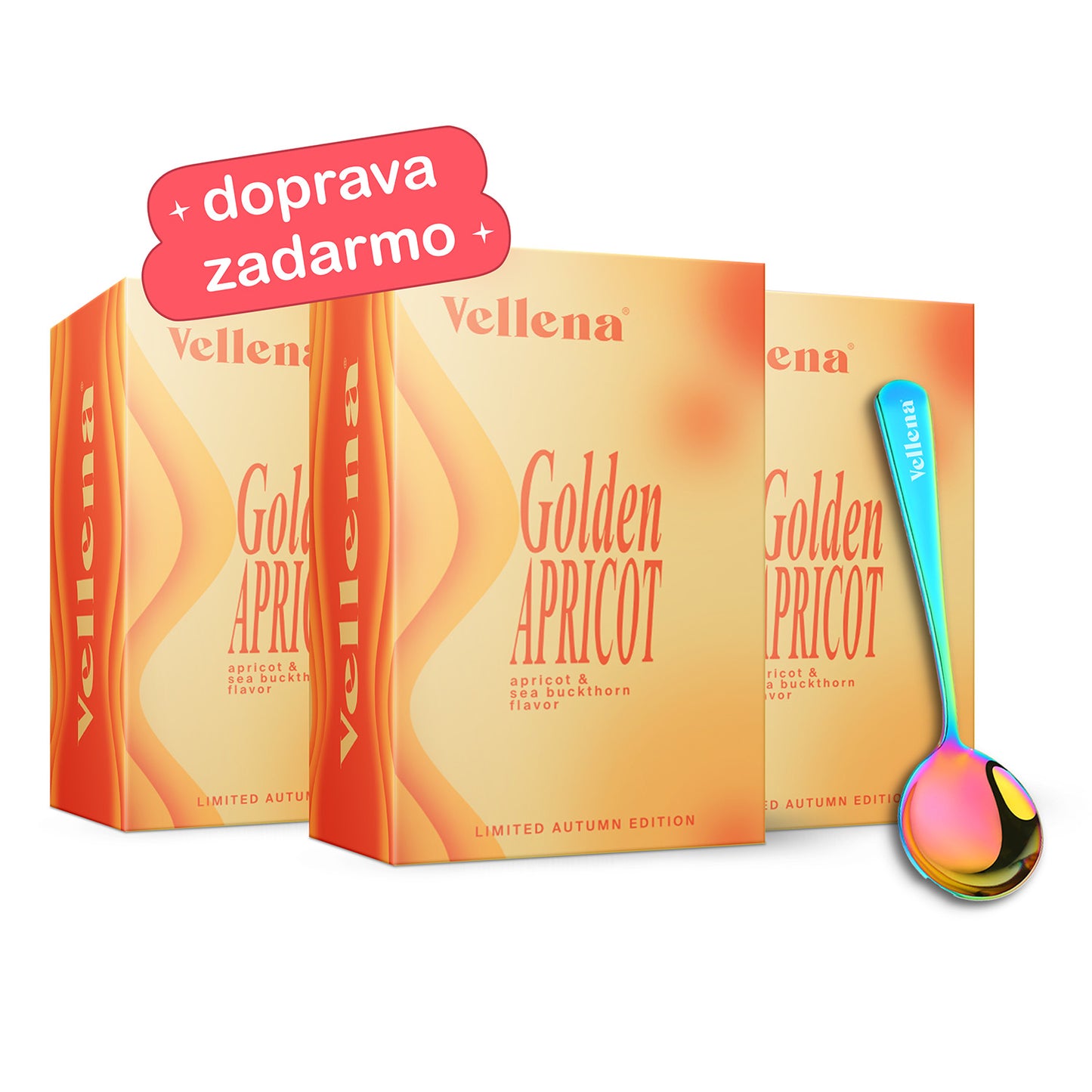 Ženské zdravie | Nápoj 3PACK + lyžička ZADARMO | Marhuľa & Rakytník | Vellena