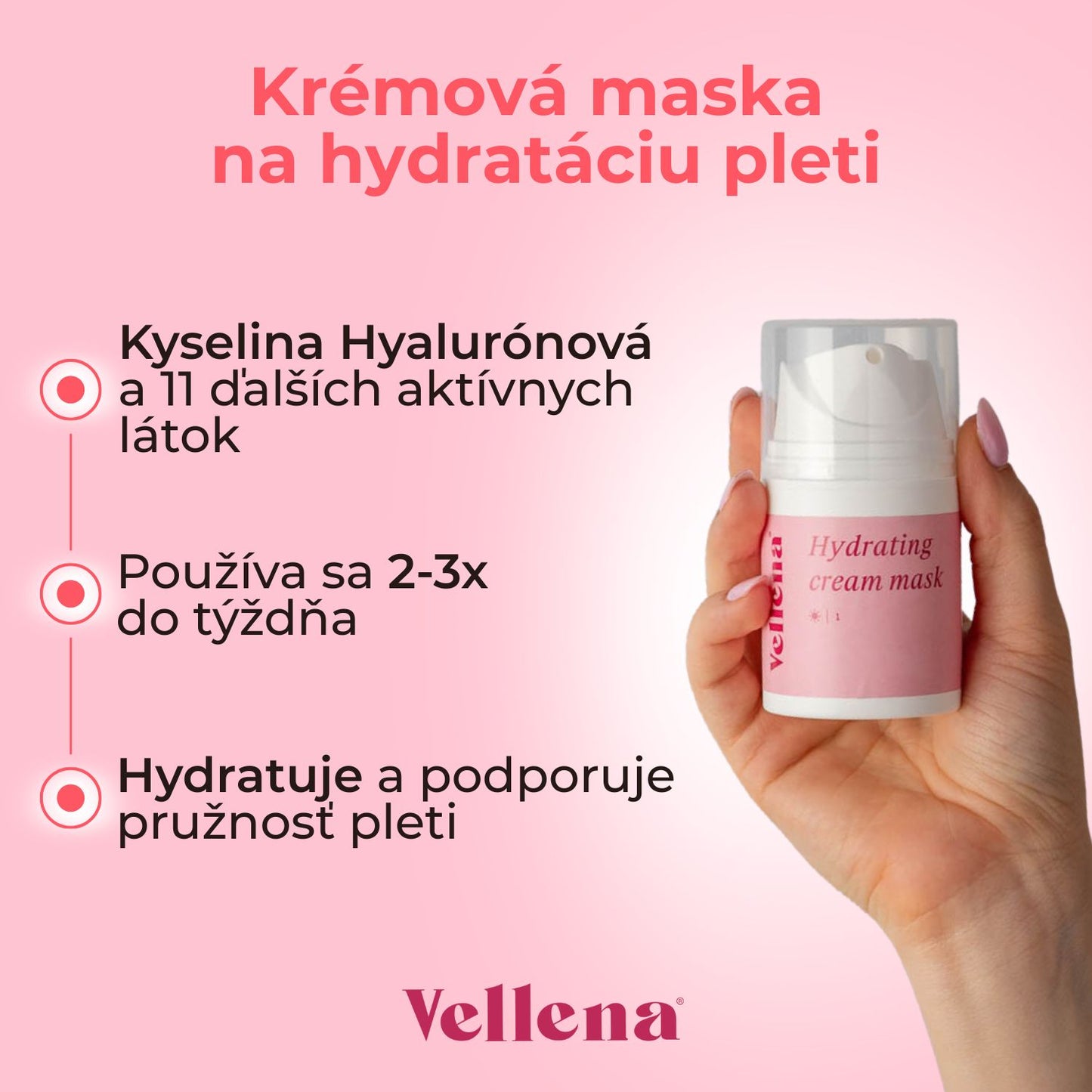 Krémová maska na hydratáciu pleti 50ml | Vellena