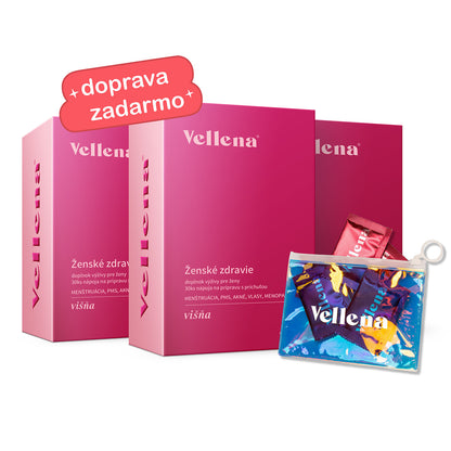 Ženské zdravie | Nápoj 3PACK + taška ZADARMO | Višňa | Vellena