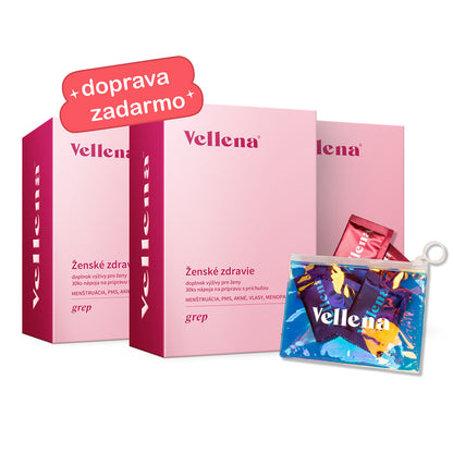 Ženské zdravie | Nápoj 3PACK + taška ZADARMO | Grep | Vellena