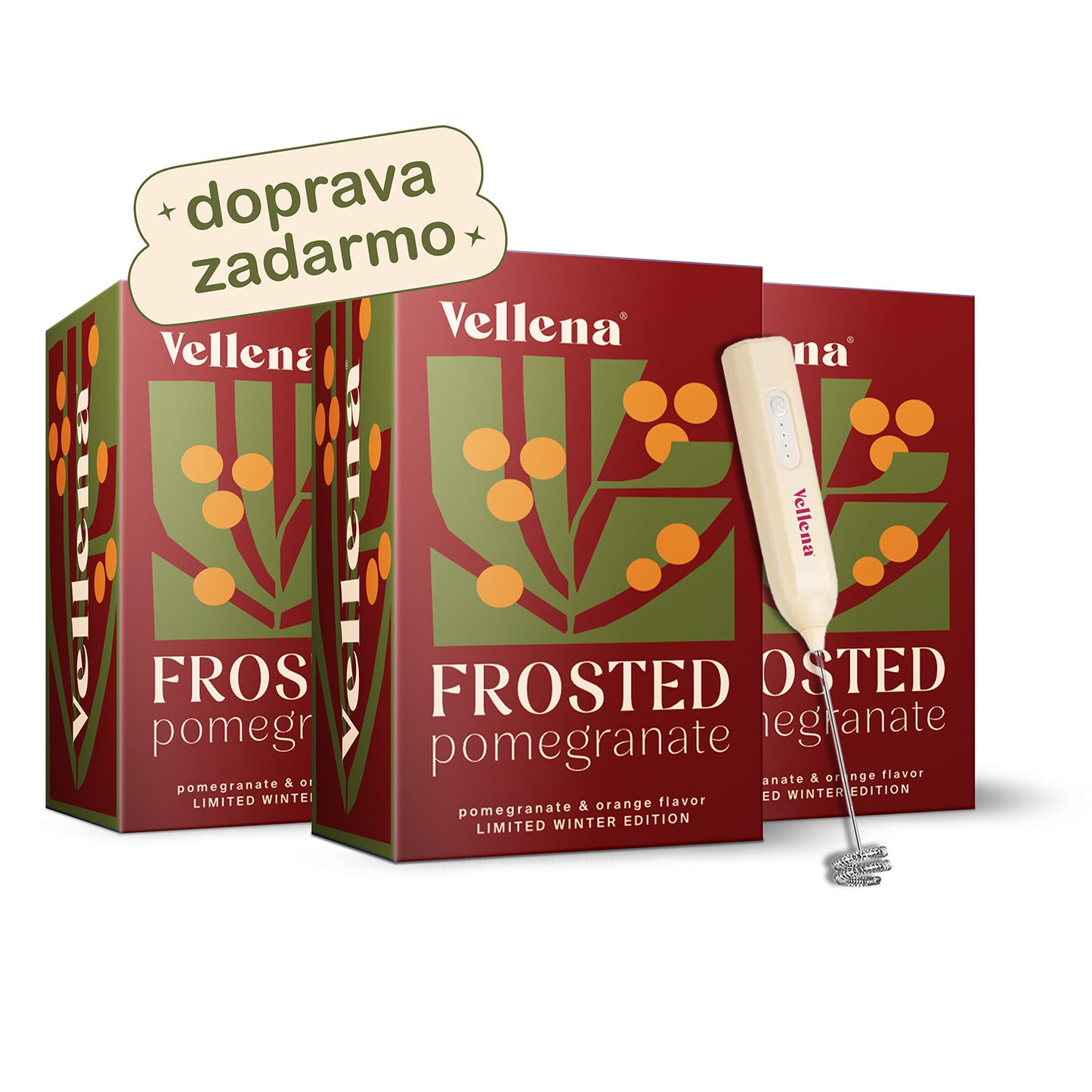 Ženské zdravie | Nápoj 3PACK + mixík ZADARMO | Granátové jablko & Pomaranč | Vellena