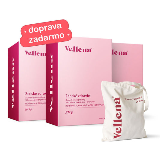 Ženské zdravie | Nápoj 3PACK + taška ZADARMO | Grep | Vellena