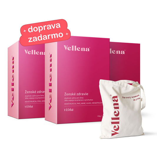 Ženské zdravie | Nápoj 3PACK + taška ZADARMO | Višňa | Vellena