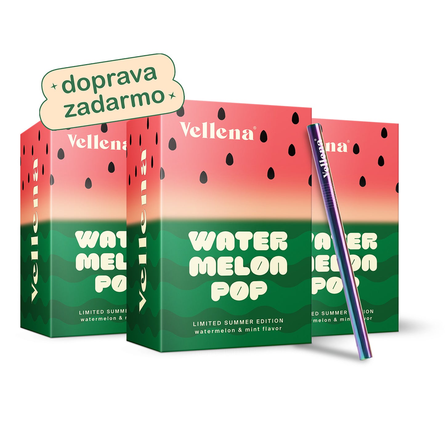 Ženské zdravie | Nápoj 3PACK + slamka ZADARMO | Melón & Mäta | Vellena