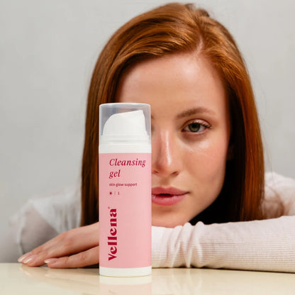 Duo pre dokonalé čistenie pleti | Čistiaci gél Glow + Čistiace mlieko Repair | Vellena