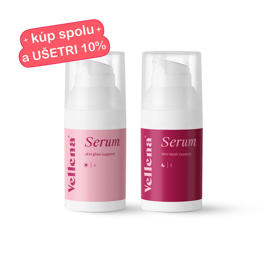 Duo pre rozžiarenie a obnovenie pleti | Sérum Glow + Sérum Repair | Vellena